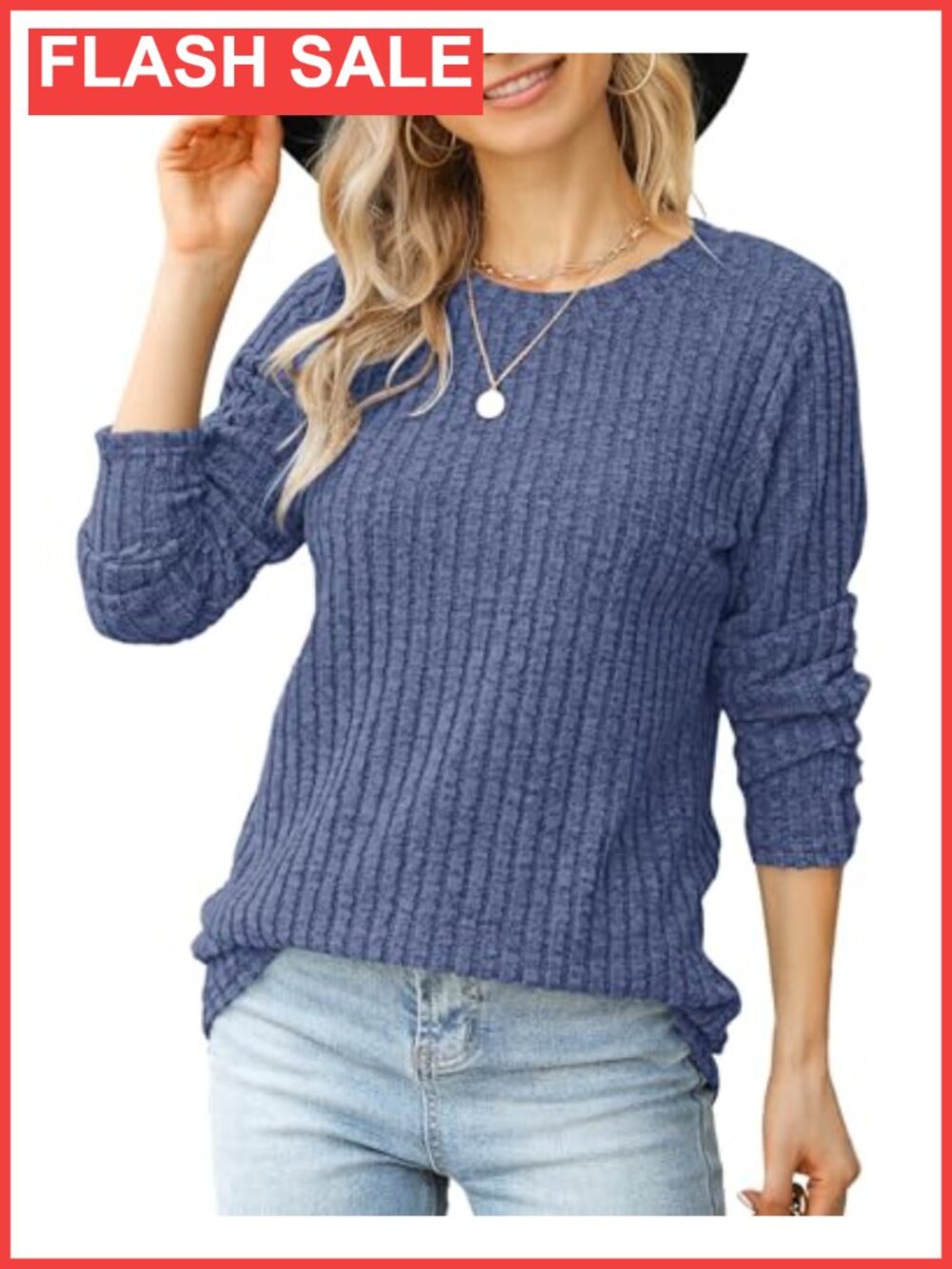 Womens Long Sleeve Crewneck Pullover Sweater Tunic Top Lightweight